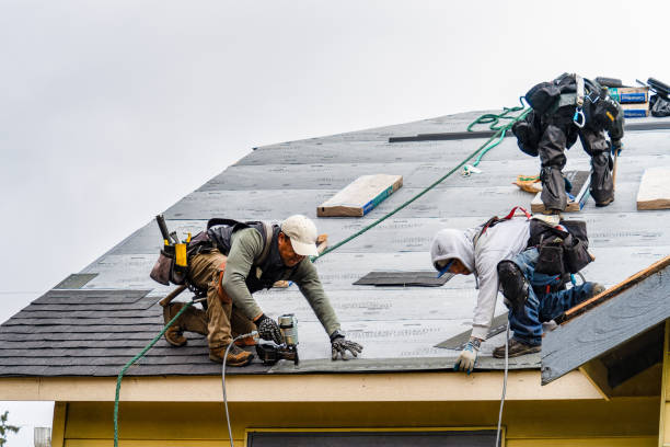 Professional Gutter Installation technician working in Douglassville, PA
